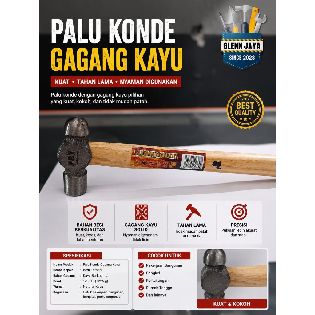 PALU KONDE GAGANG KAYU / PALU KONDE ½LB