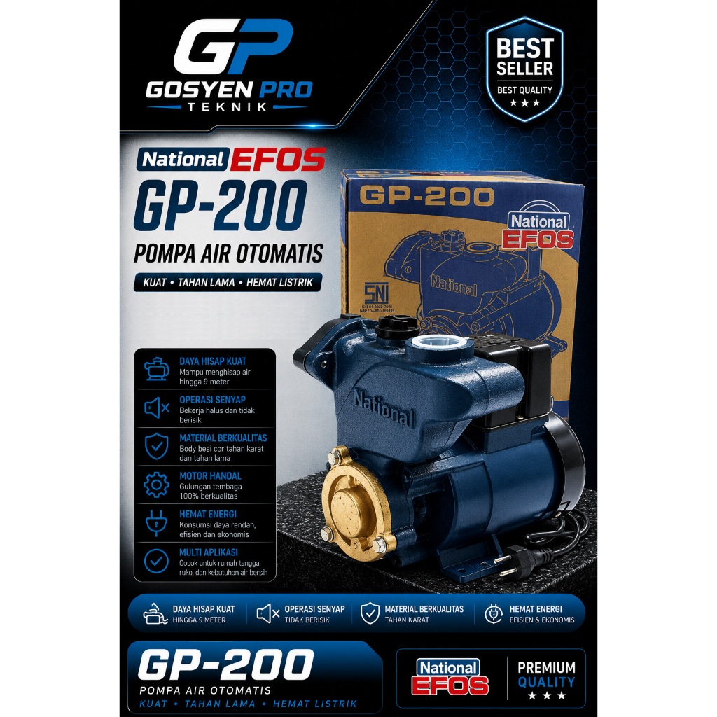 POMPA AIR LISTRIK NATIONAL EFOS GP 200 SUMUR DANGKAL / EFOS