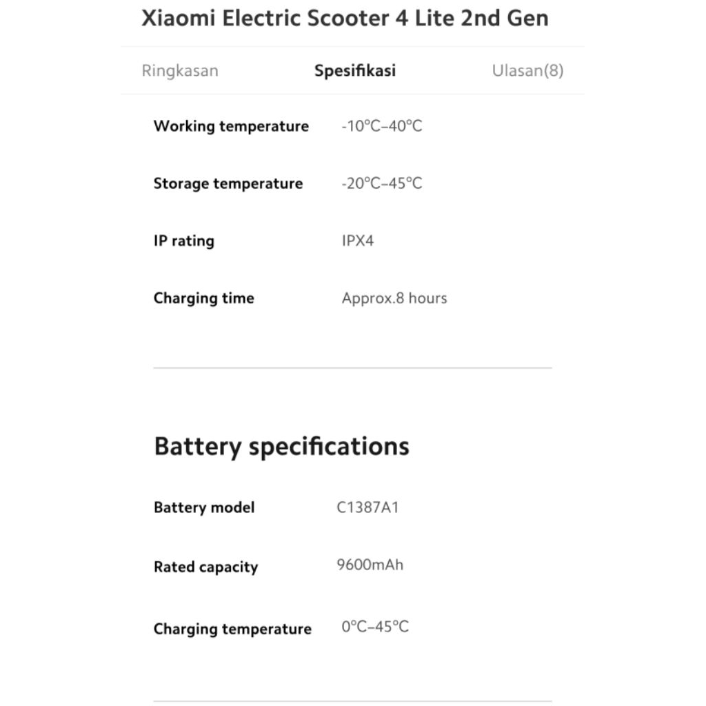 SCOOTER LISTRIK XIAOMI LITE 4 GEN 2ND BARUUU