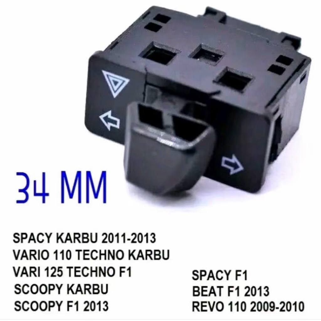 Saklar Lampu Sein Hazard 34mm Spacy Scoopy Beat Revo Saklar Sein Hazard