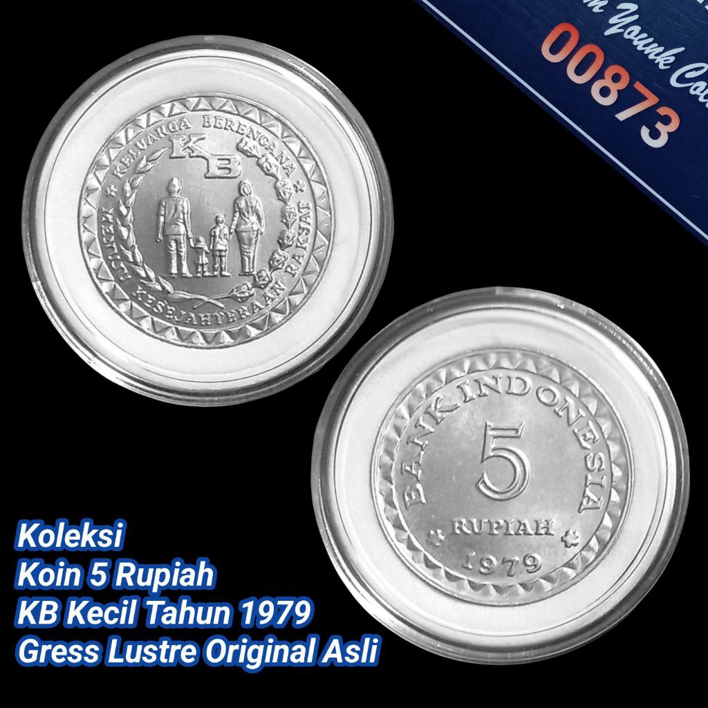 UKI0079Coin 5 Rupiah (KB Kecil) Thn 1979 Gress Lustre Original