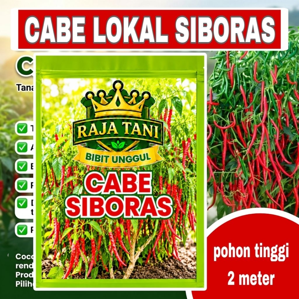 Benih cabe merah SIBORAS 100 biji asli benih lokal siboras original benih berkualitas di