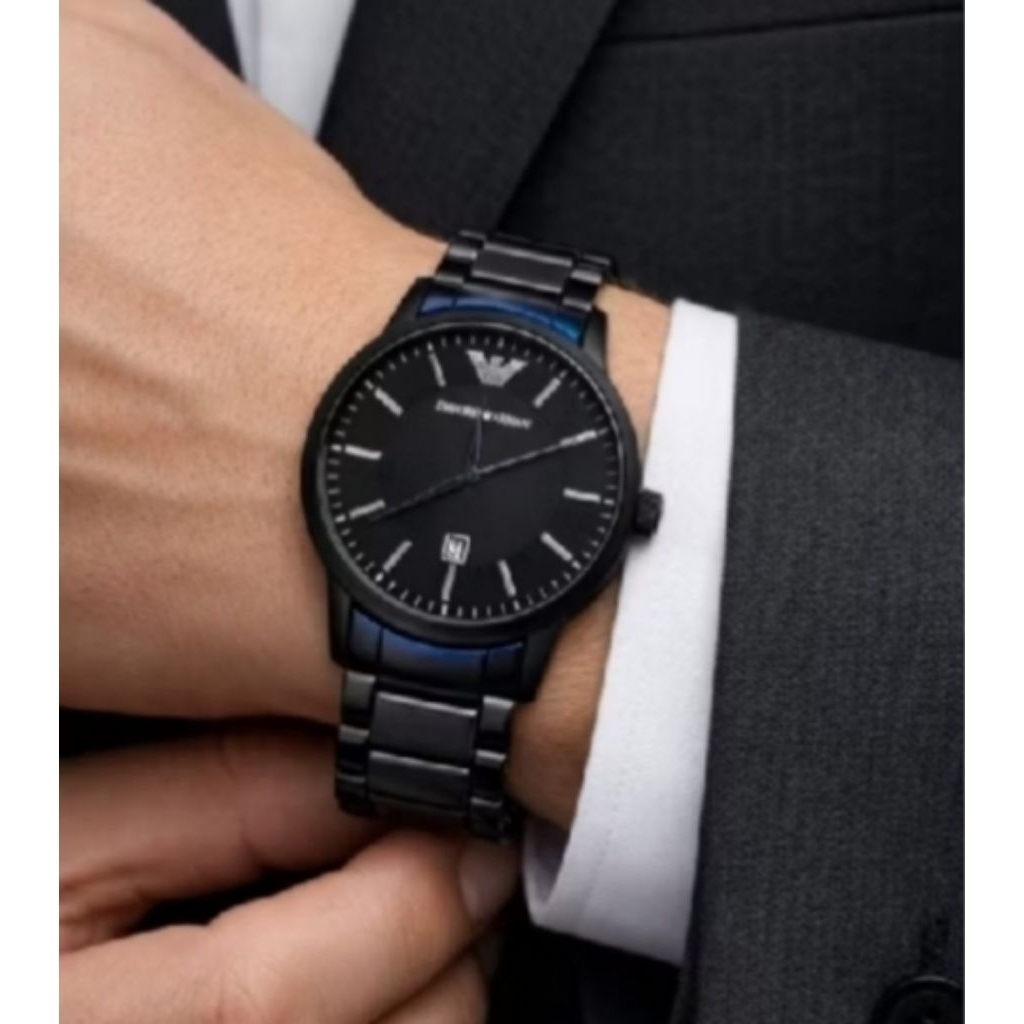 Jam Tangan Pria Emporio Armani Original Limited edition Analog Rantai Stainless Steel Water Resistan