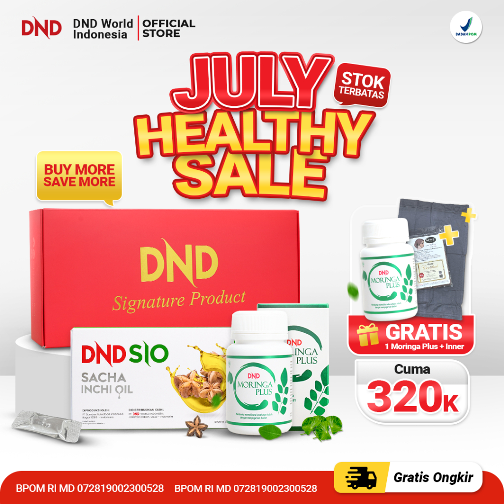 DND SIGNATURE JULY HEALTHY SALE - Sacha Inchi Oil & Moringa Plus - Kolesterol Diabetes Darah Tinggi 