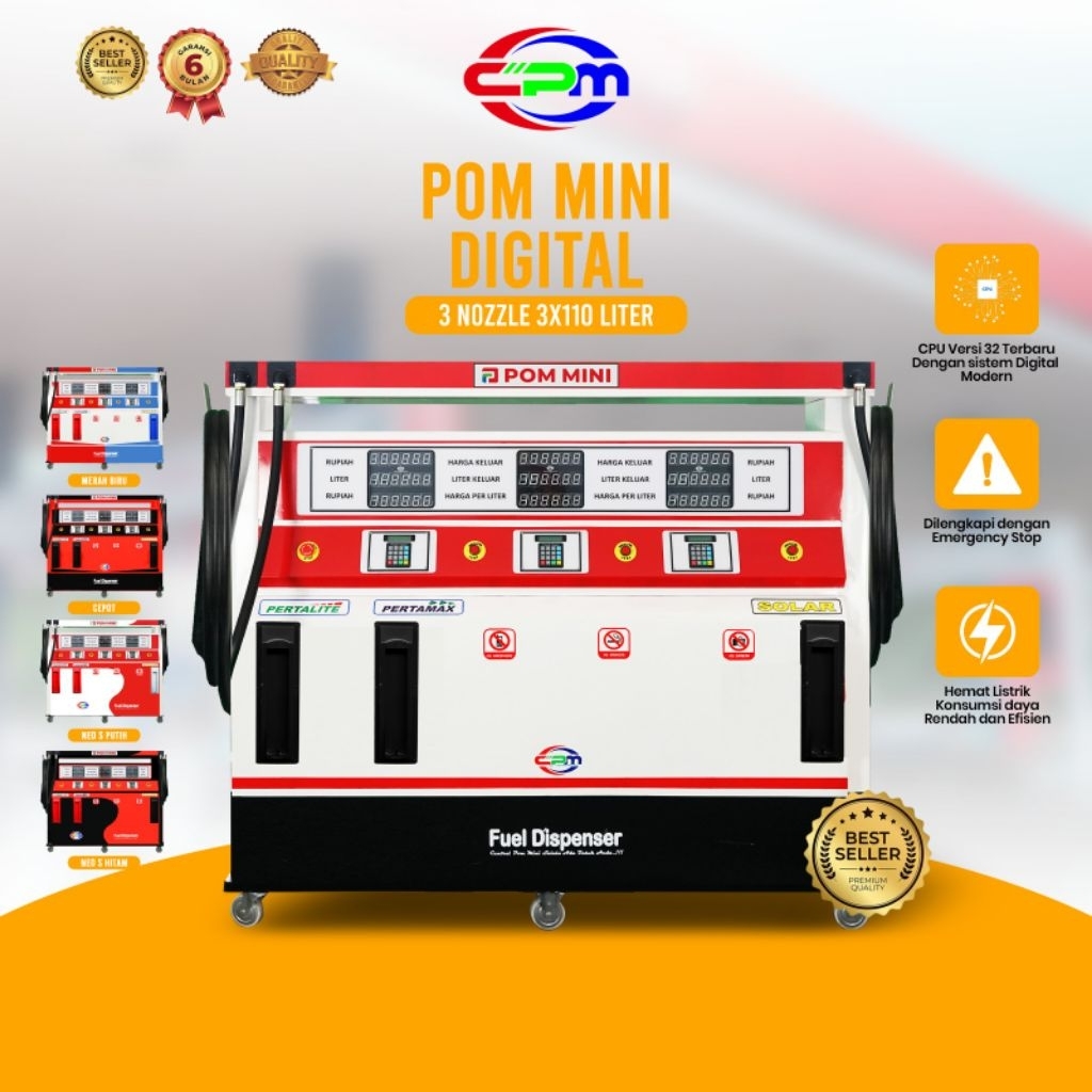 POM MINI DIGITAL -Pertamini Digital 3 Nozzle 3 x110 Liter ( Produk CPM )