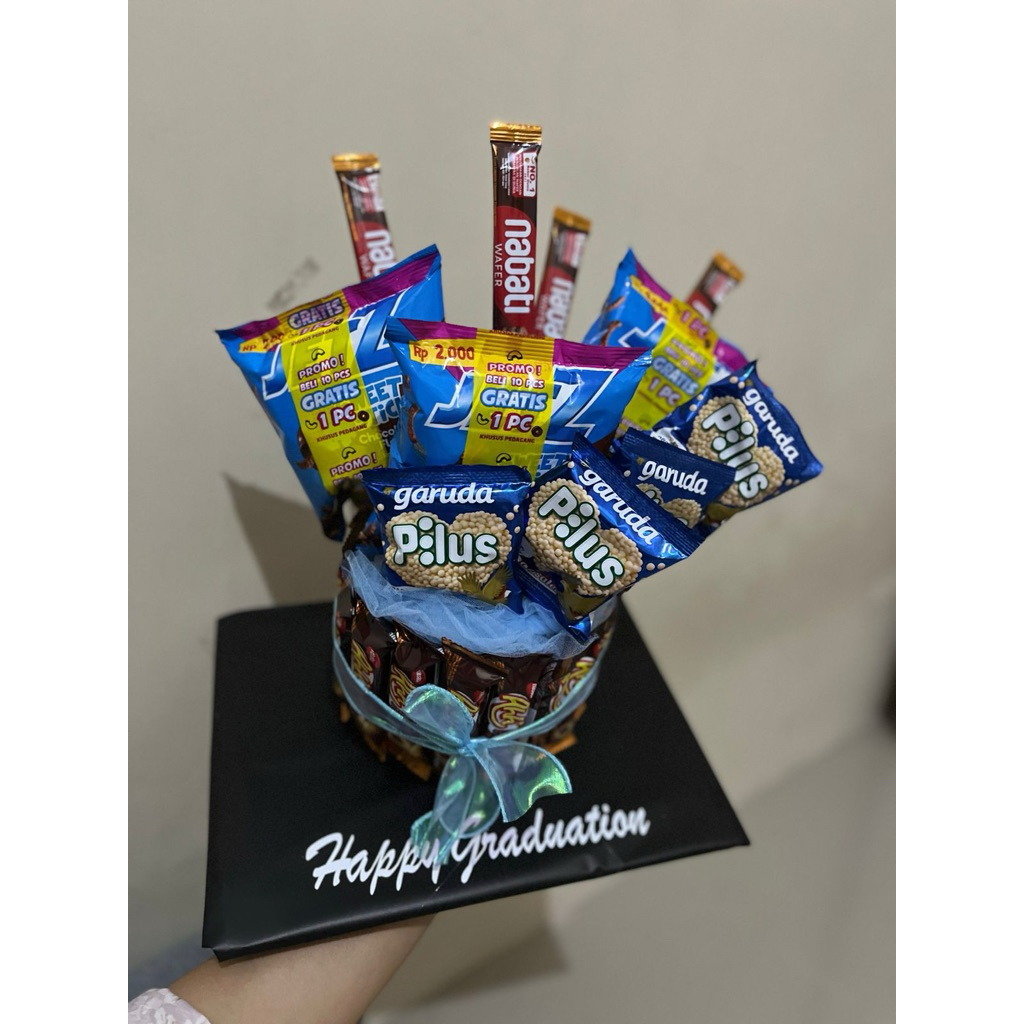 Buket Snack Tower/Buket Happy birthday/Buket wisuda/Buket semarang