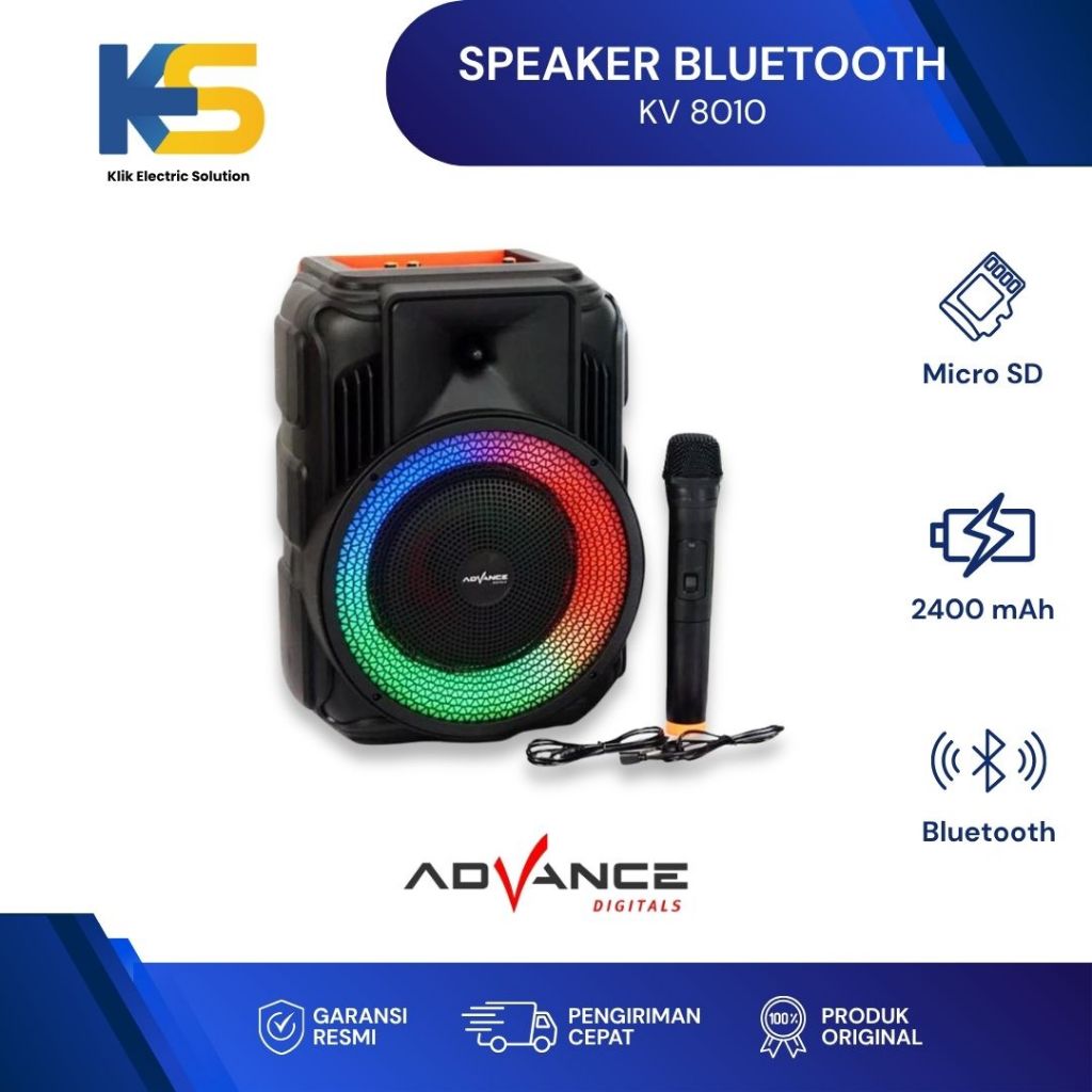 K.E.S - Advance Speaker 8 Inch KV 8010 Portable Bluetooth