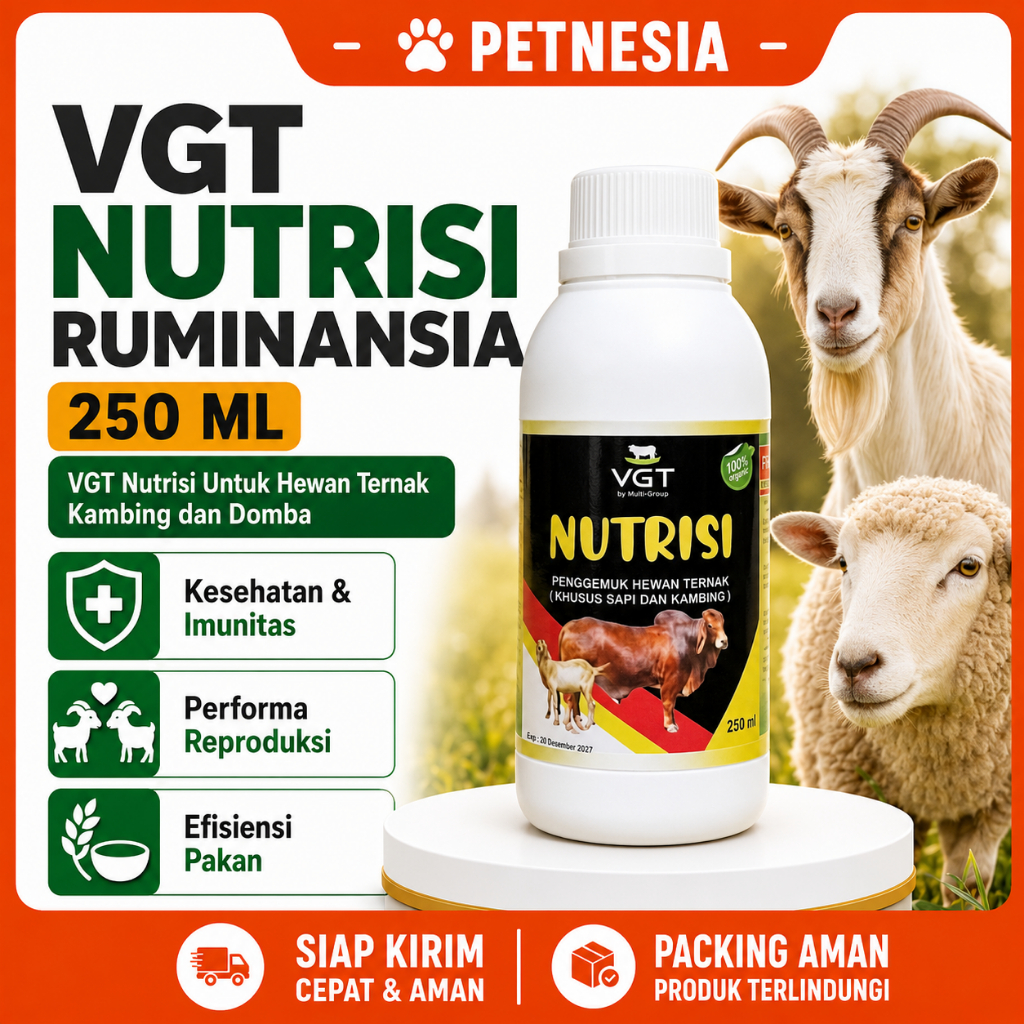 VGT NUTRISI RUMINANSIA 250 ML - VGT Nutrisi Untuk Hewan Ternak Sapi Kambing dan Domba