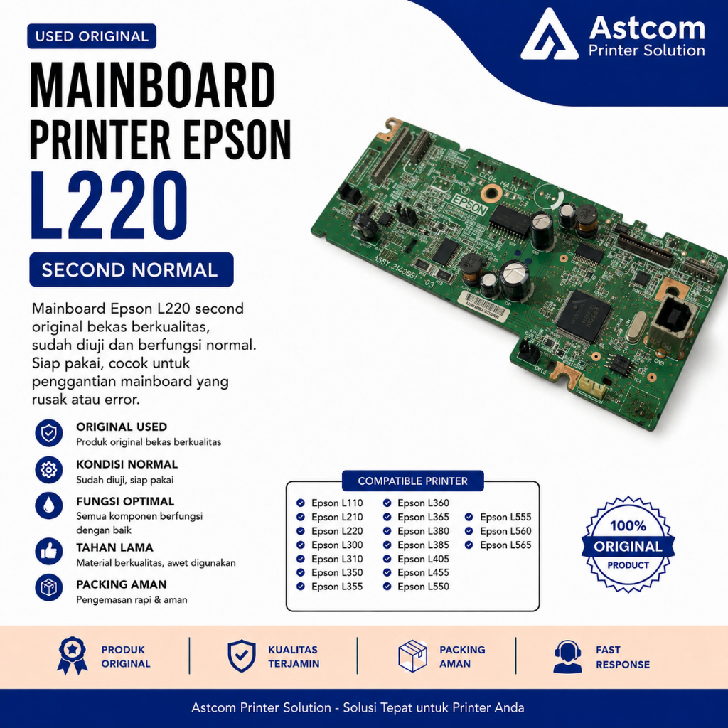 Mainboard Epson L220 Original Bekas Normal Used Original | Board Printer Epson L220 Siap Pakai & Sud