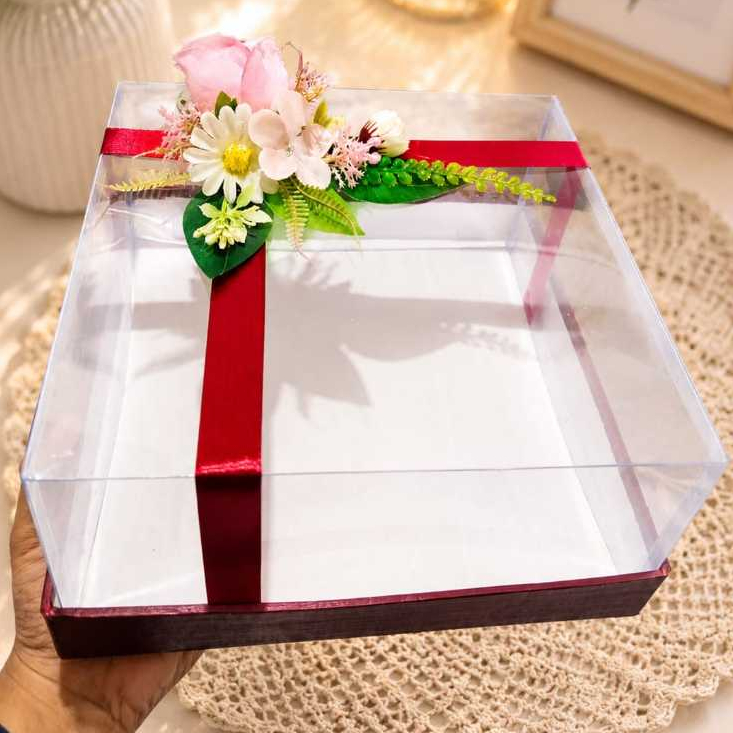 (BIJIAN MIKA DALAM)BOX HANTARAN KUE BUNGA RANGKAI // HARDBOX MIKA // KOTAK MIKA