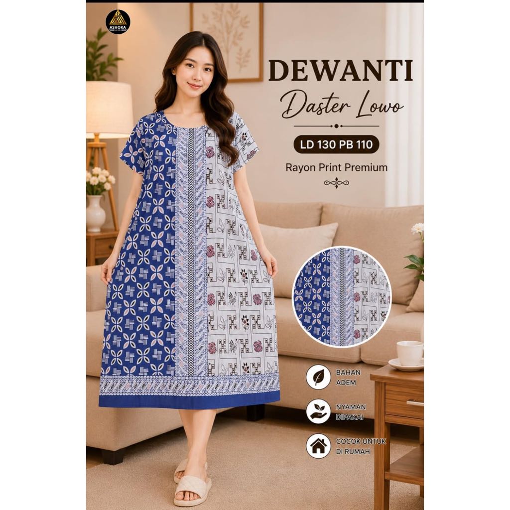 DEWANTI • MENUR • UTARI DASTER LOWO ORIGINAL BY ASHOKA DASTER WANITA MATT RAYON PRINT PREMIUM