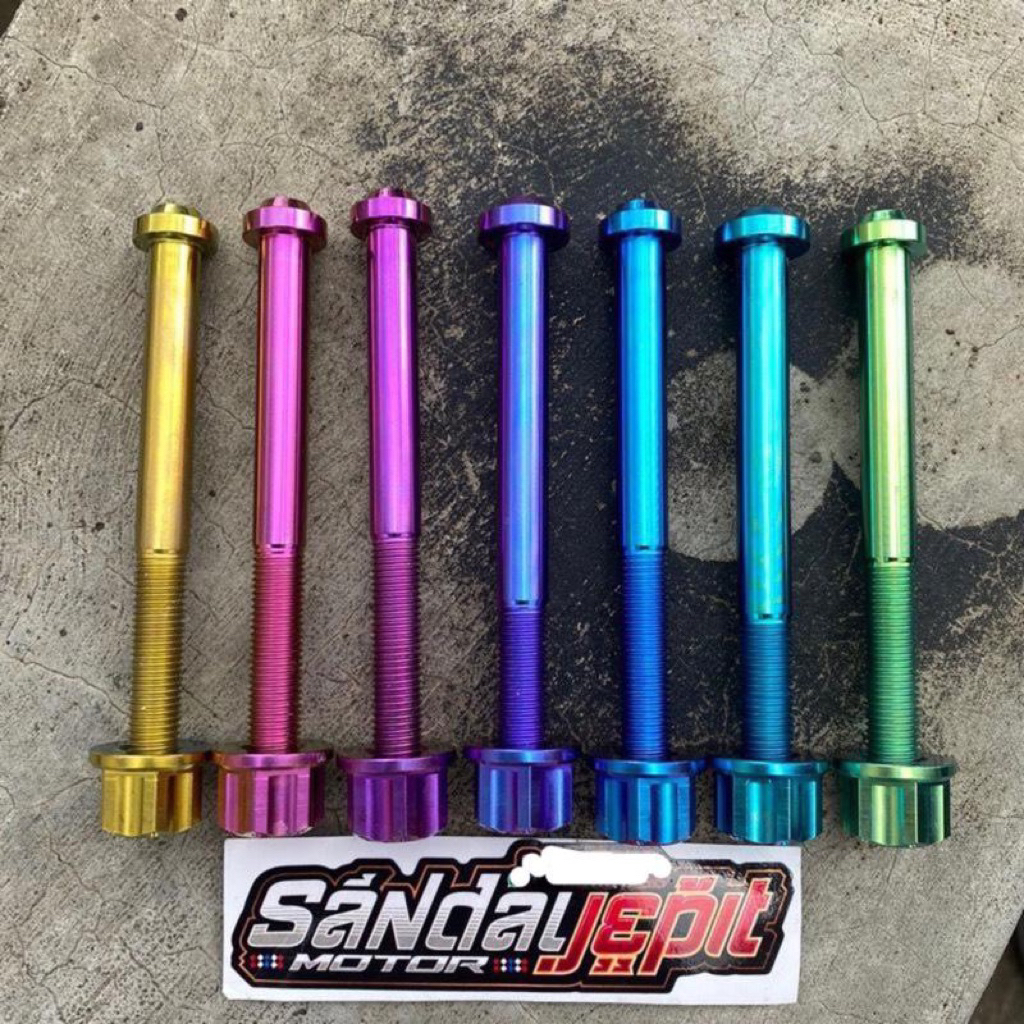 BAUT TITANIUM PANGKON MESIN BELAKANG CB GL MP TIGER GL100 BAUT TITANIUM PANGKON MESIN CB GL MP TIGER
