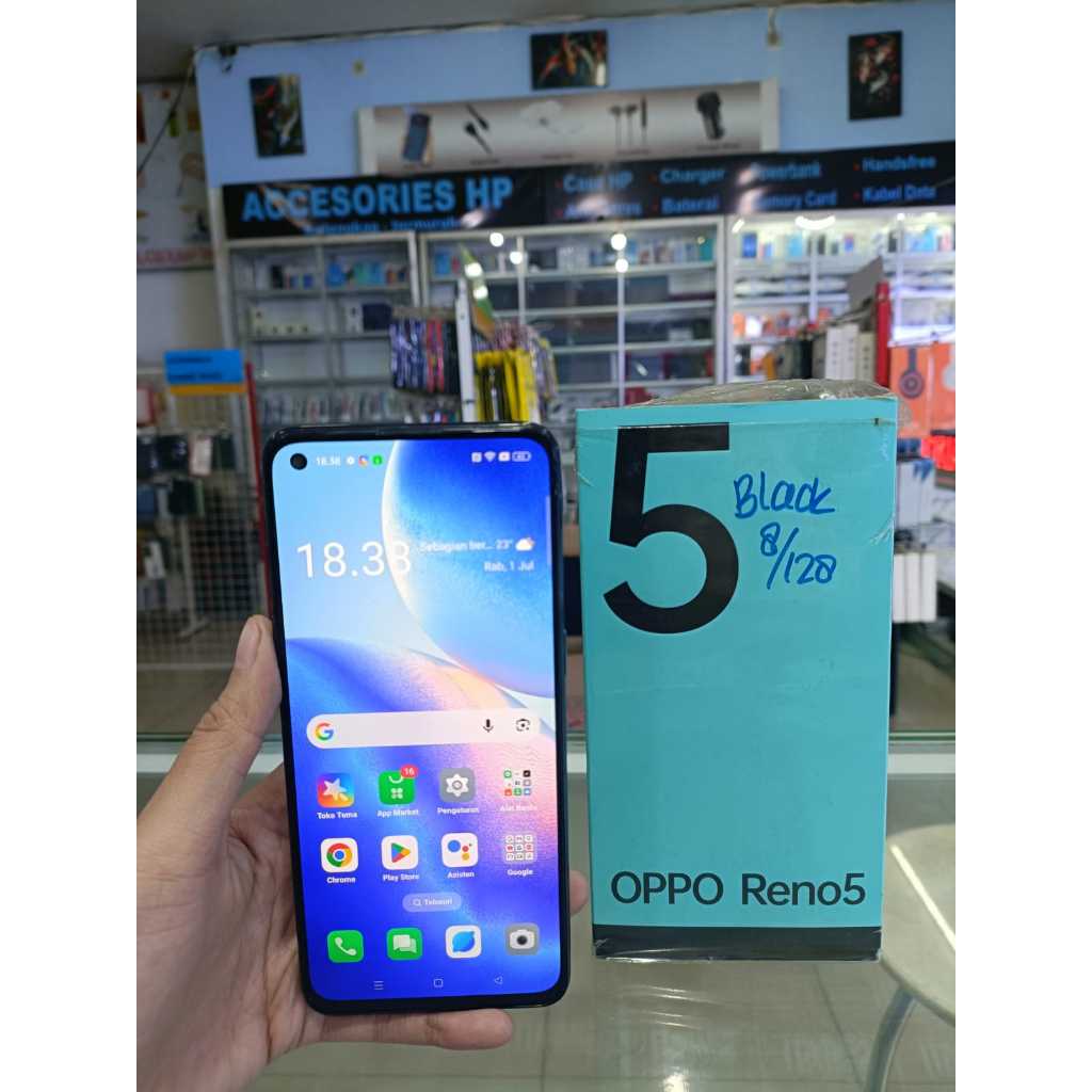 OPPO RENO 5 4G 8/128GB SECOND SEKEN BEKAS RAM 8 INTERNAL 128
