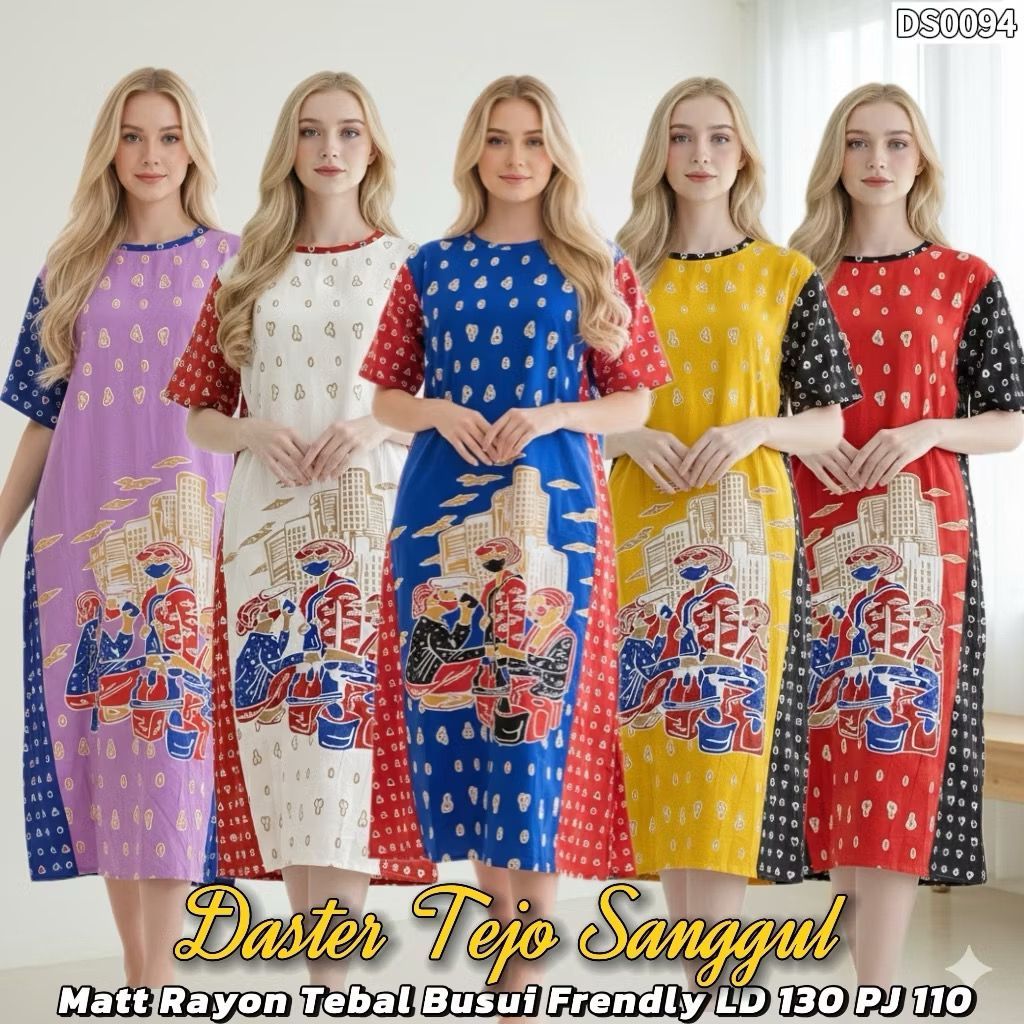 Daster Tejo Sanggul Bahan Rayon Halus Busui Friendly Nyaman Dipakai LD 130