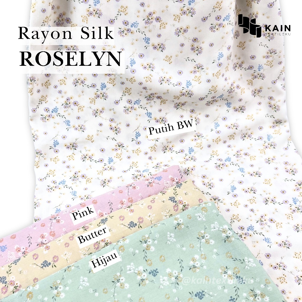 0,5 meter Bahan Kain Rayon Silk Roselyn