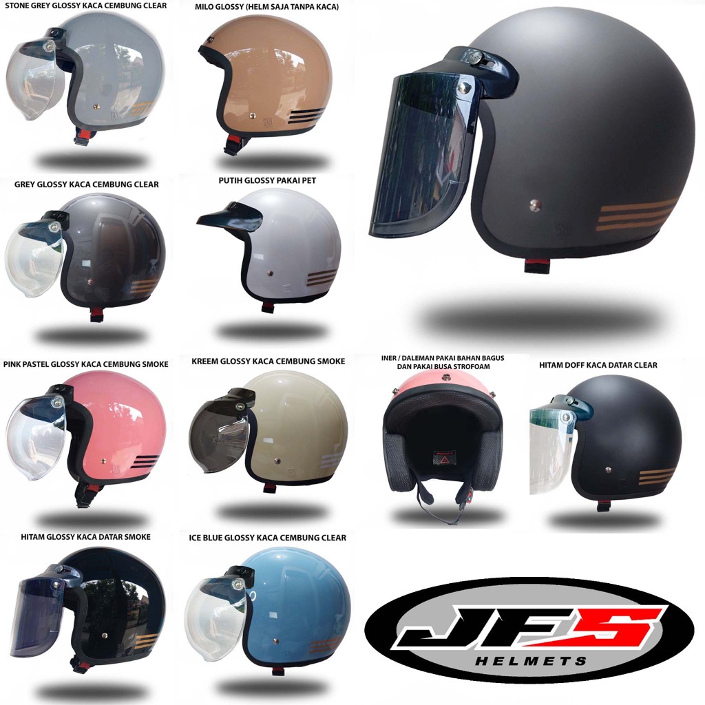 Helm Bogo Garis 3 Retro Classic Cewe Cowo Dewasa || Helm Bogo Retro Classic Murah Be