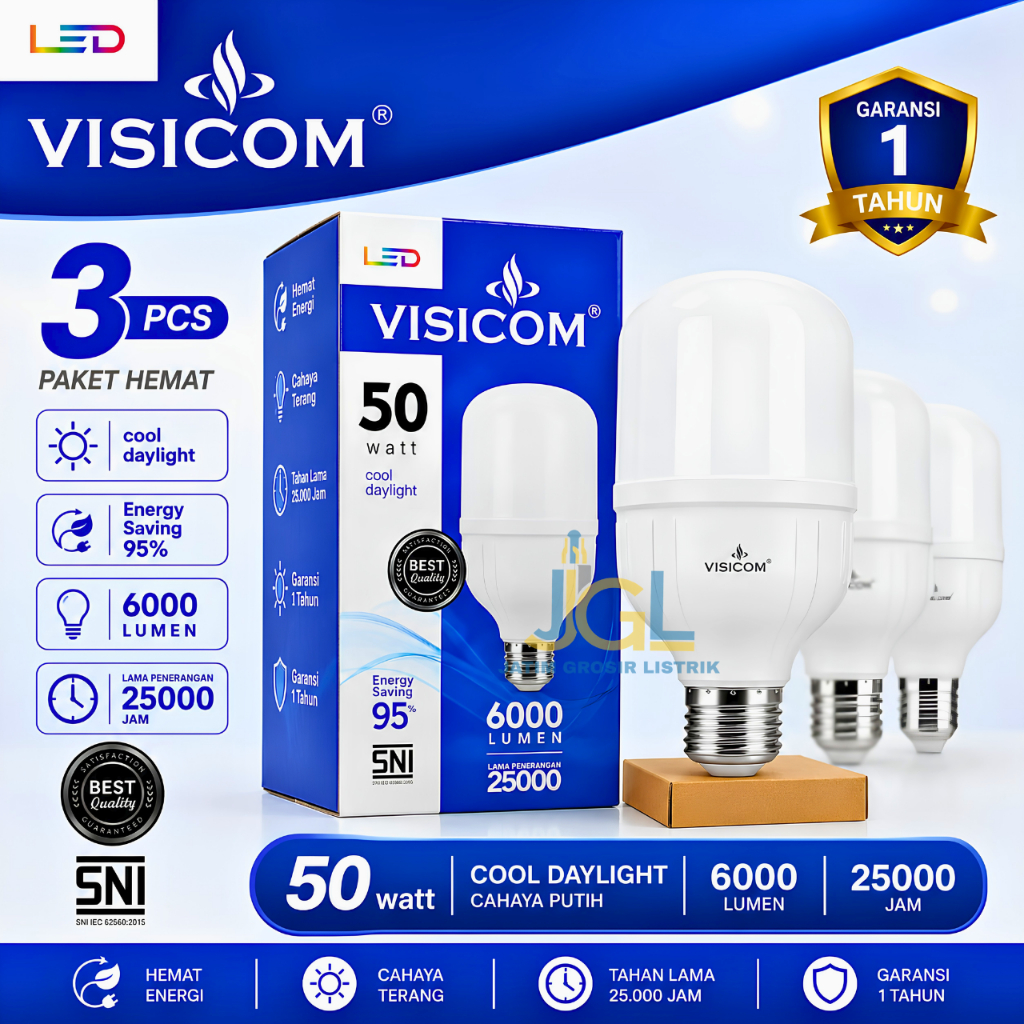 Paket 3 Pcs Visicom Lampu LED Visicom 50 Watt Kapsul Garansi 1 Tahun