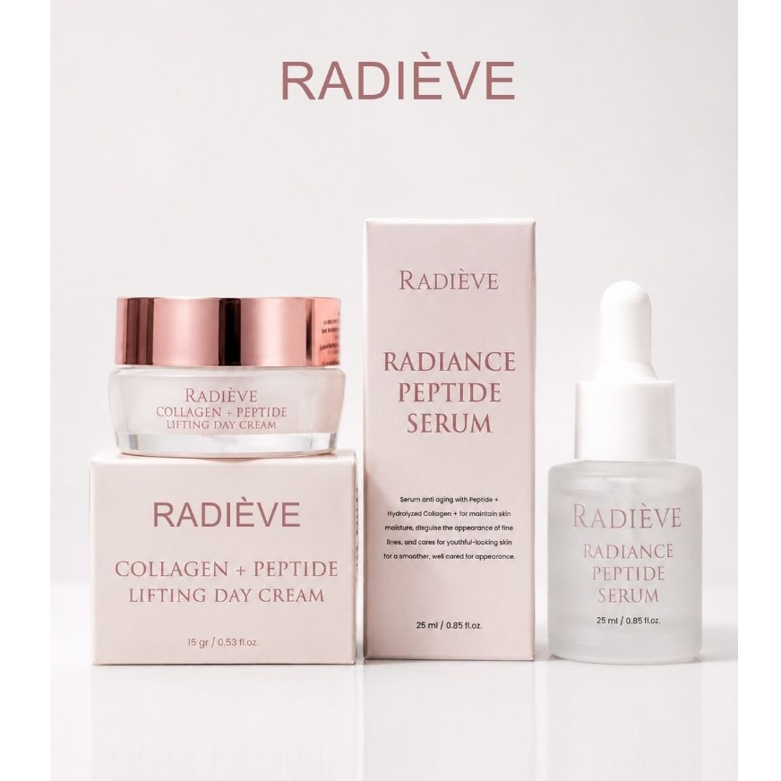 RADIEVE Peptide Lift & Glow Duo | Peptide Serum + Collagen & Peptide Lifting Day Cream | Brightening