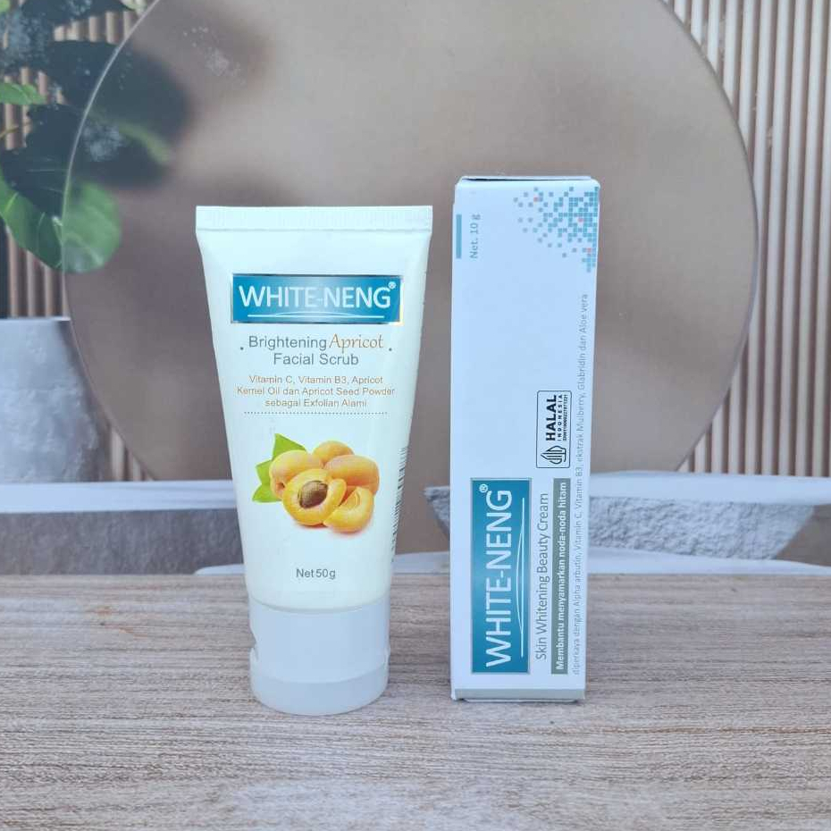 Paket Whiteneng Cream + Whiteneng Brightening Facial Scrub Apricot original