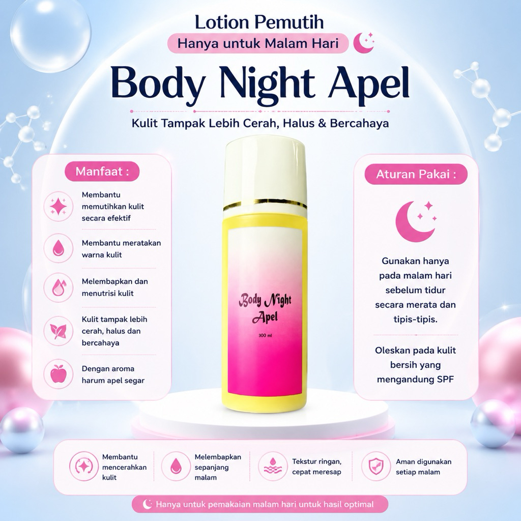 LOTION APEL | BODY NIGHT APEL | HB APEL | HB APEL DR WIDYA | HB APEL DR WIDYARINI | LOTION AROMA APE
