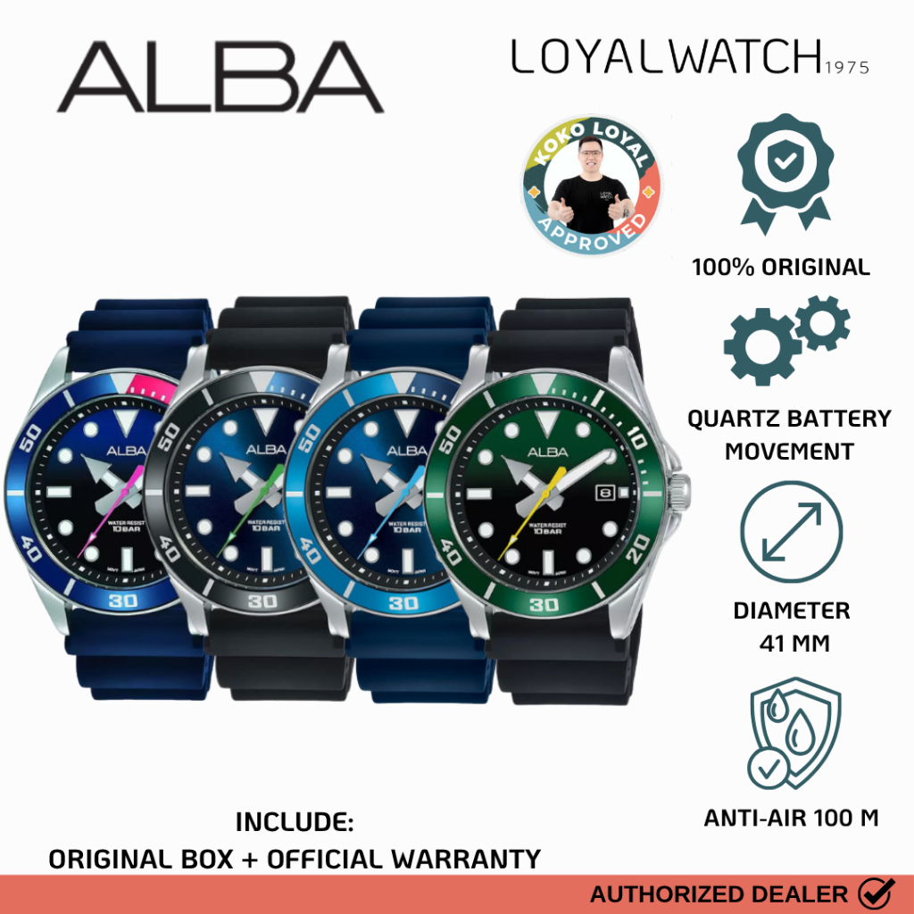 Jam Tangan Alba Active Pria  AG8K17 AG8K19 AG8K21 AG8K23 Rubber Original Garansi Resmi