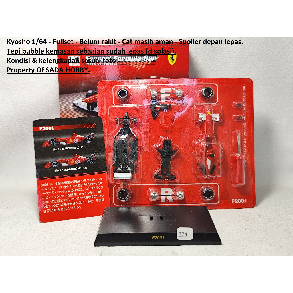 Kyosho 1/64 Ferrari F2001 No 1 Michael Schumacher F1 2002 Fullset