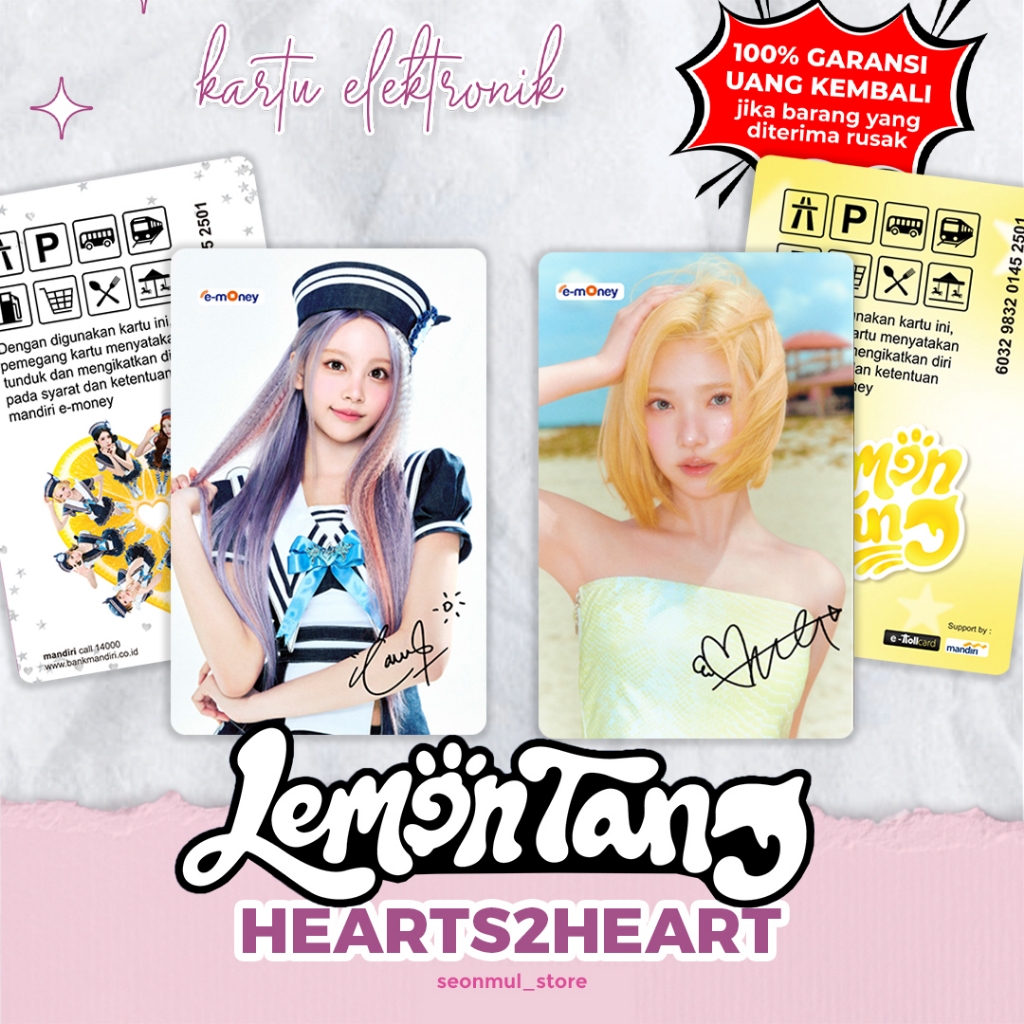 KARTU ELEKTRONIK HEARTS2HEART LEMONTANG / ETOLL CARD H2H LEMONTANG RUDE / EMONEY TAPCASH FLAZZ BRIZZ