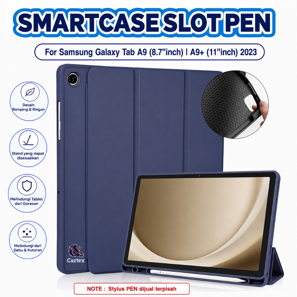 Smartcase Slot Pen Samsung Galaxy Tab A9 8.7"inch / Samsung Tab A9 Plus 11"inch 2023 flipcase / case