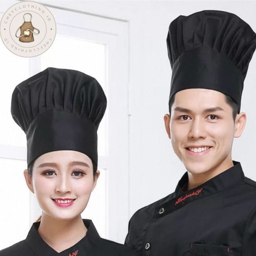 Topi Hitam Topi Masak Topi Chef Topi Koki Hat Chef  T101 Hitam