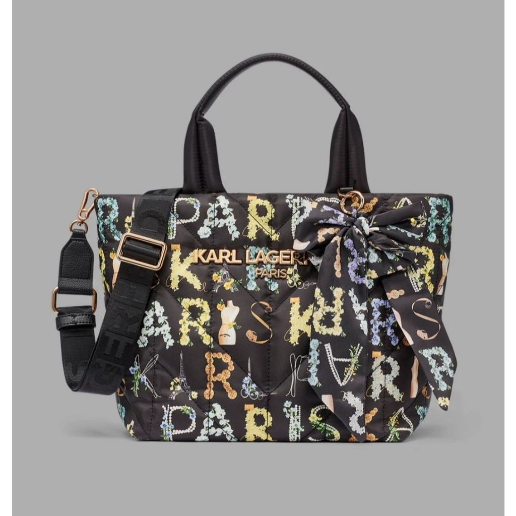READY NEW Tas Karl Lagerfeld Voyage Nylon Tote Bag With Bow
