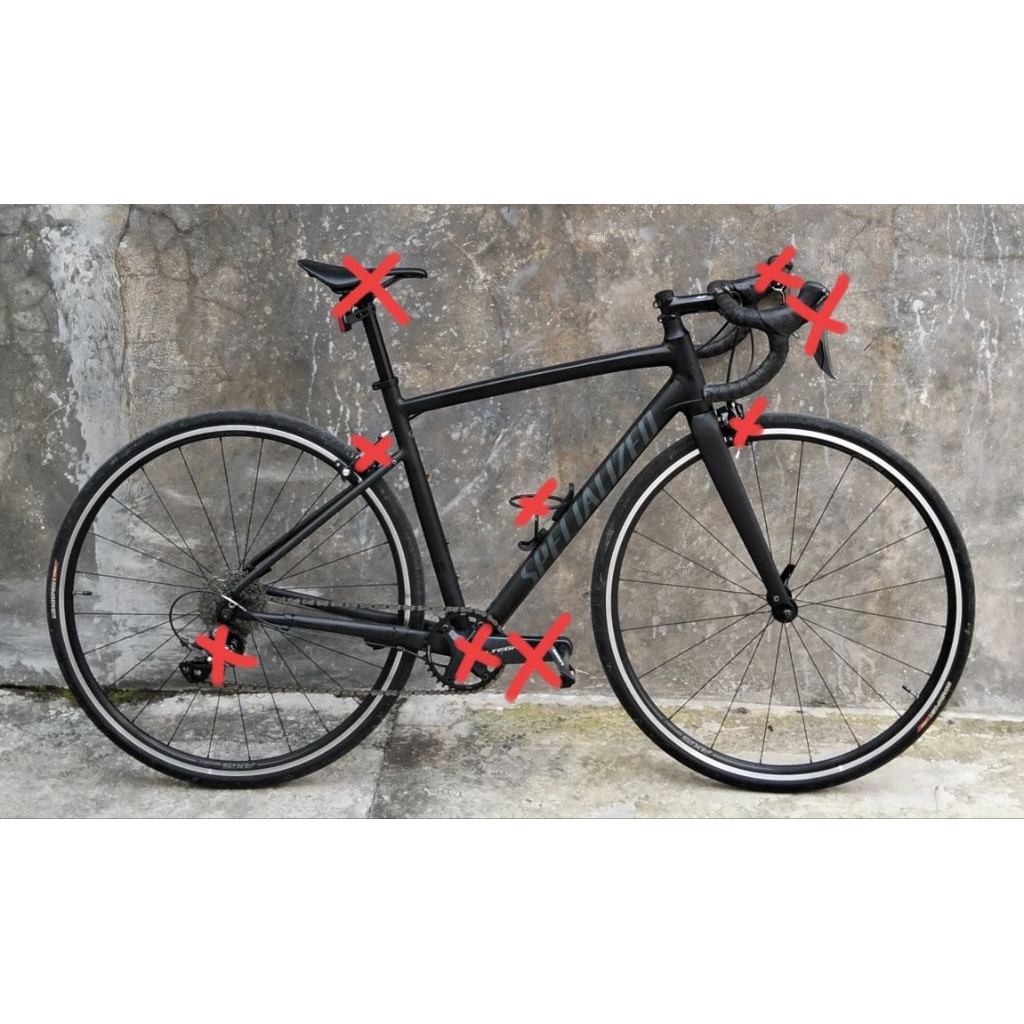 Frameset dan Wheelset Specialized Allez Sport Rimbrake