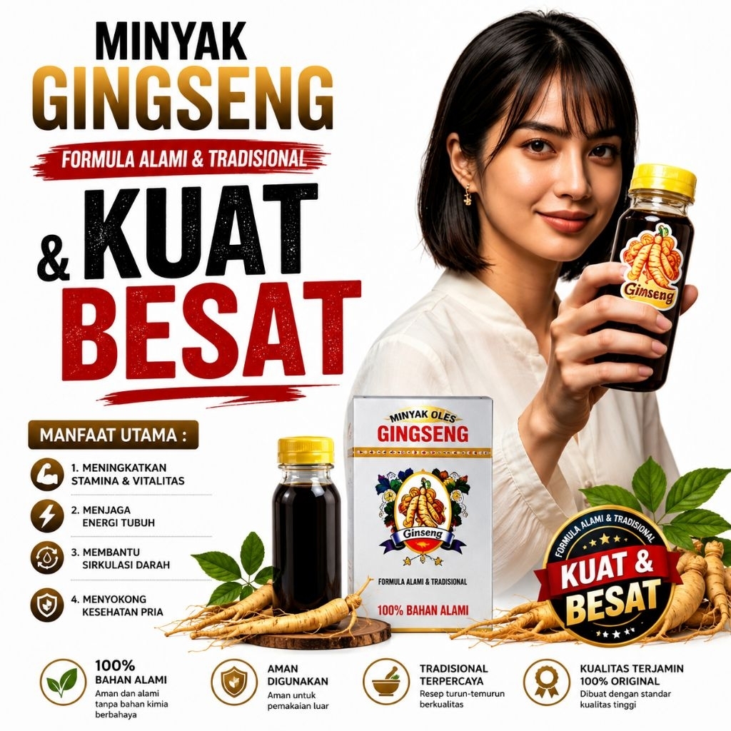 TERLARIS EXTRAX GINGSENG Herbal oles  Tradisional -MINYAK PAPUA HITAM OBAT PEMBSRPENSS oba kuat orig