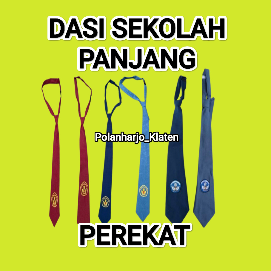 Dasi Sekolah SD SMP SMA SMK Panjang / Dasi Sekolah Bordir