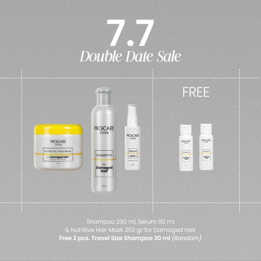 Procare System Dry/Damaged Series Shampoo,Hair Mask,Serum Perawatan Rambut Rusak,Kering,Mengembang F