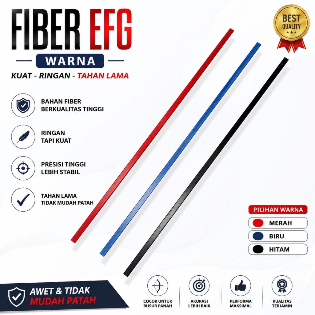 Fiber efg warna bahan busur anak olahraga panahan tradisional / pcs
