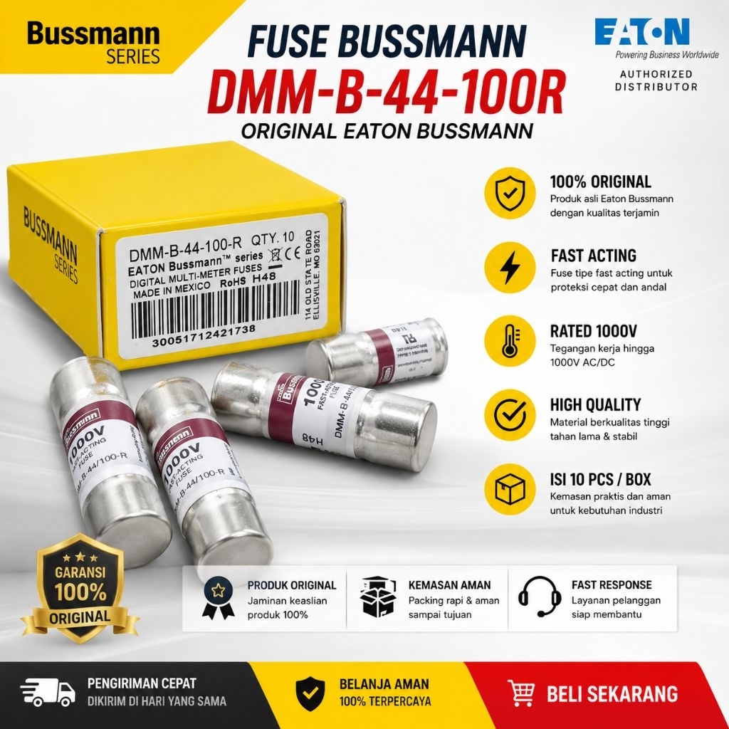 Fuse Bussman Series DMM-B-44-100R Original Eaton Bussman