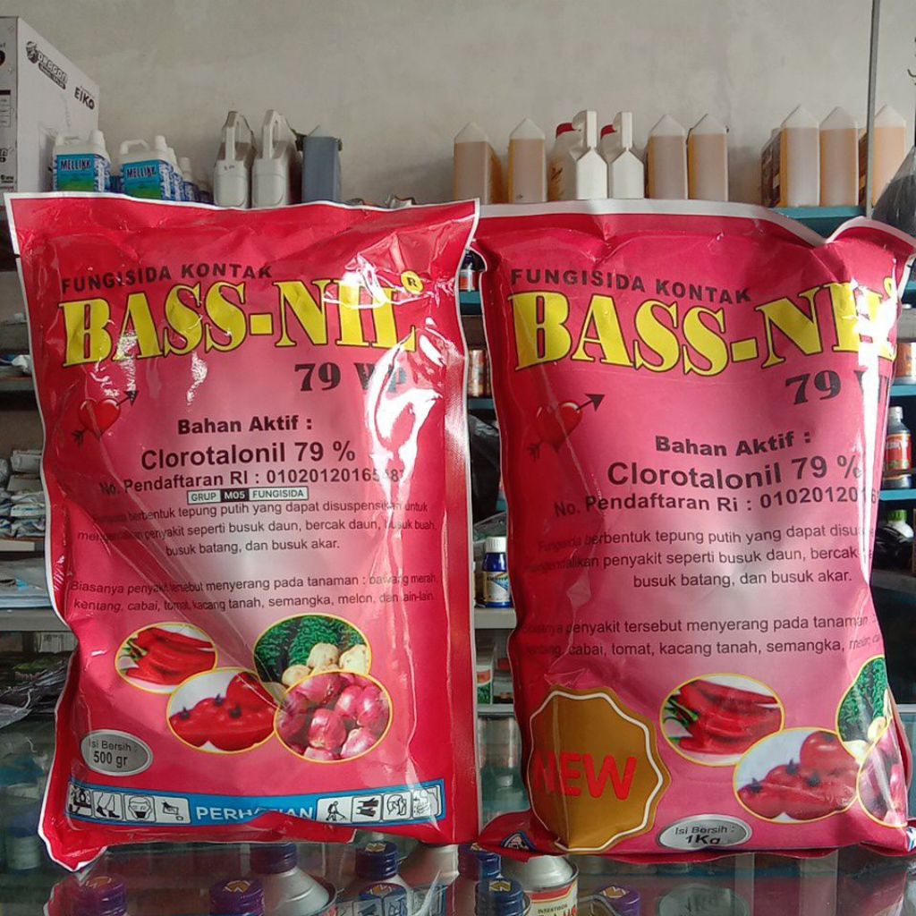 Fungisida BASSNIL 79 WP Clorotalonil 79% kemasan 500 gram dan 1 kg Fungisida Kontak BASS NIL Klorota
