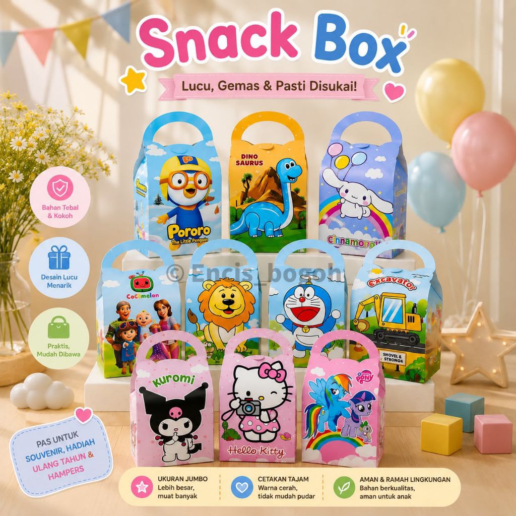 SNACK BOX KARAKTER | KOTAK HAMPERS | BOX ULTAH | SOUVENIR