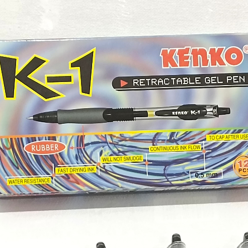 3 Pcs Pulpen Kenko Gel Pen Rubber K-1 (6 Warna) 0,5mm