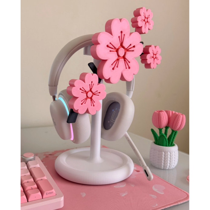 Sakura Headphone Holder | Aesthetic Headphone Stand | Headphone Stand Sakura | stand Headphone aesth
