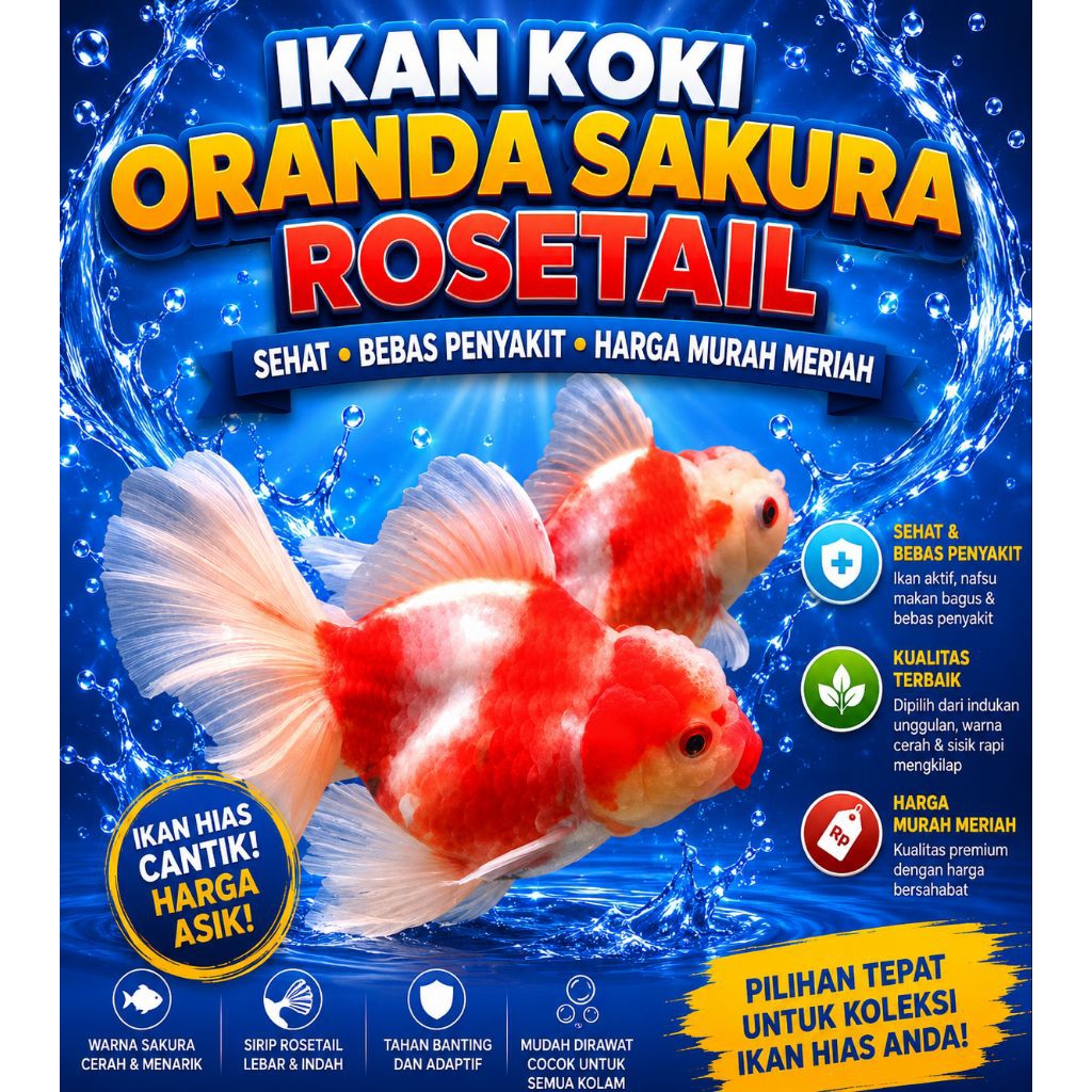 ikan koki oranda sakura rosetail