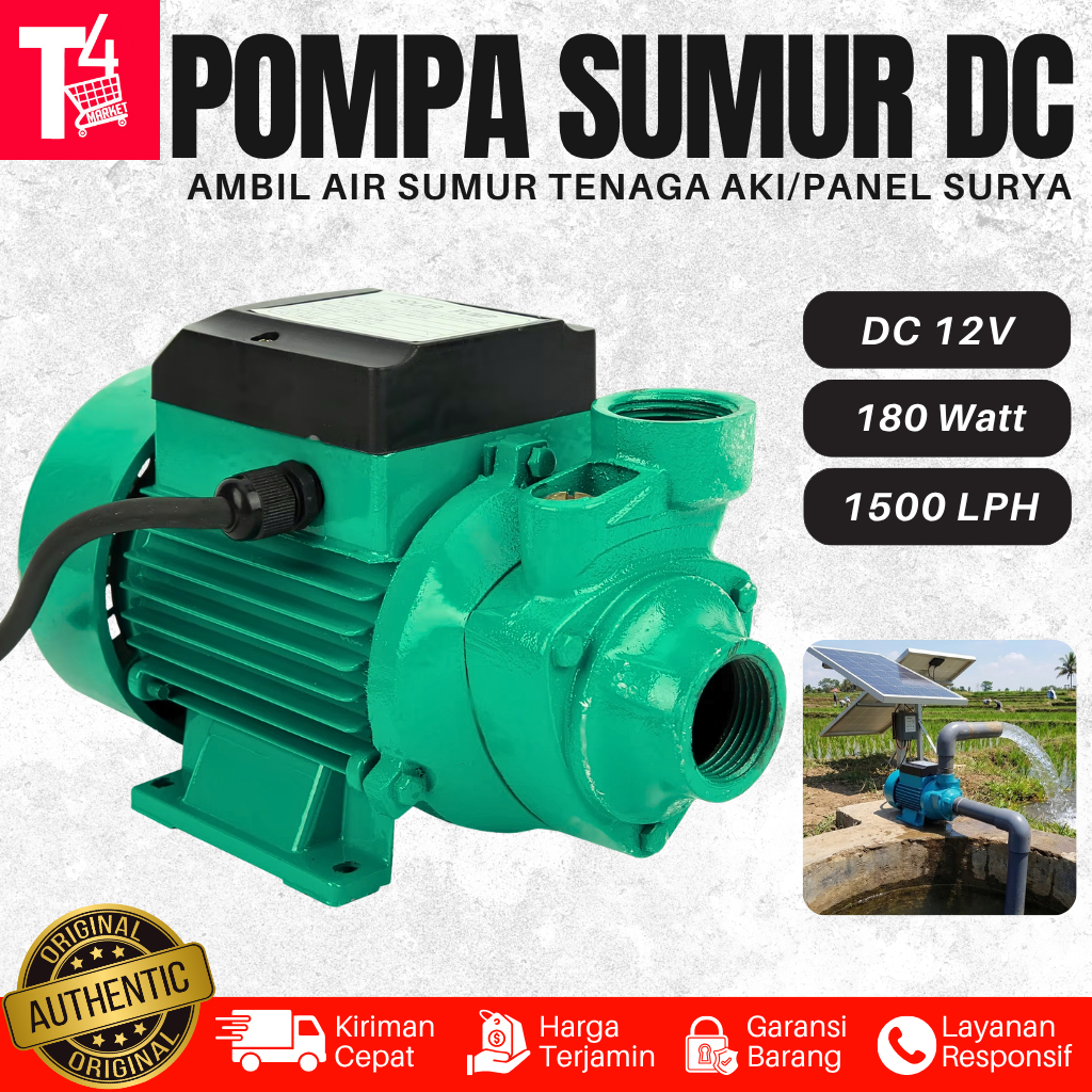 Pompa Sumur DC 12V Pompa Air Panel Surya Solar Panel Sedot Air Sawah Mesin Pompa Tenaga Matahari