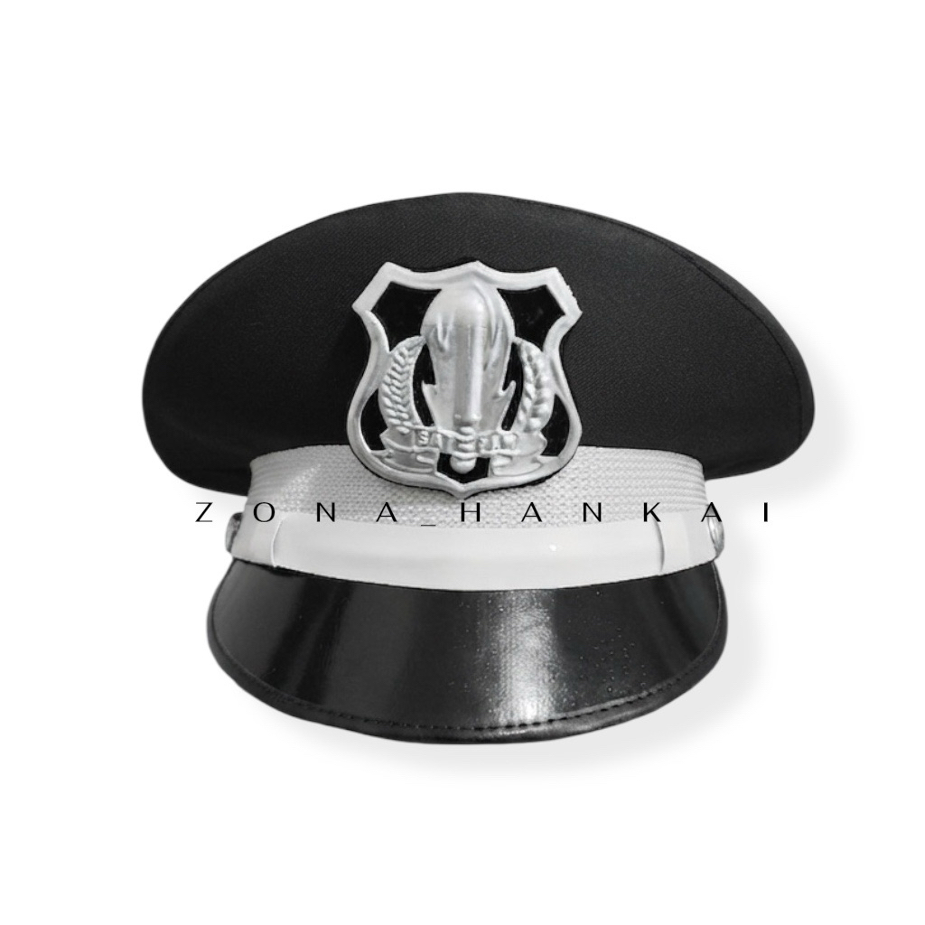 Topi pet satpam security terbaru coklat | Topi Pet Satpam Emblem