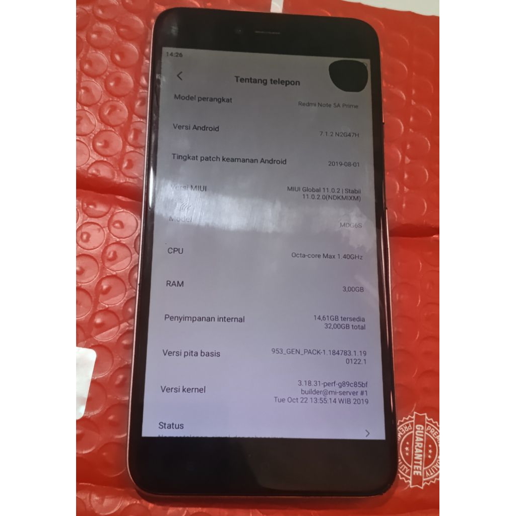 Mesin redmi note 5a prime