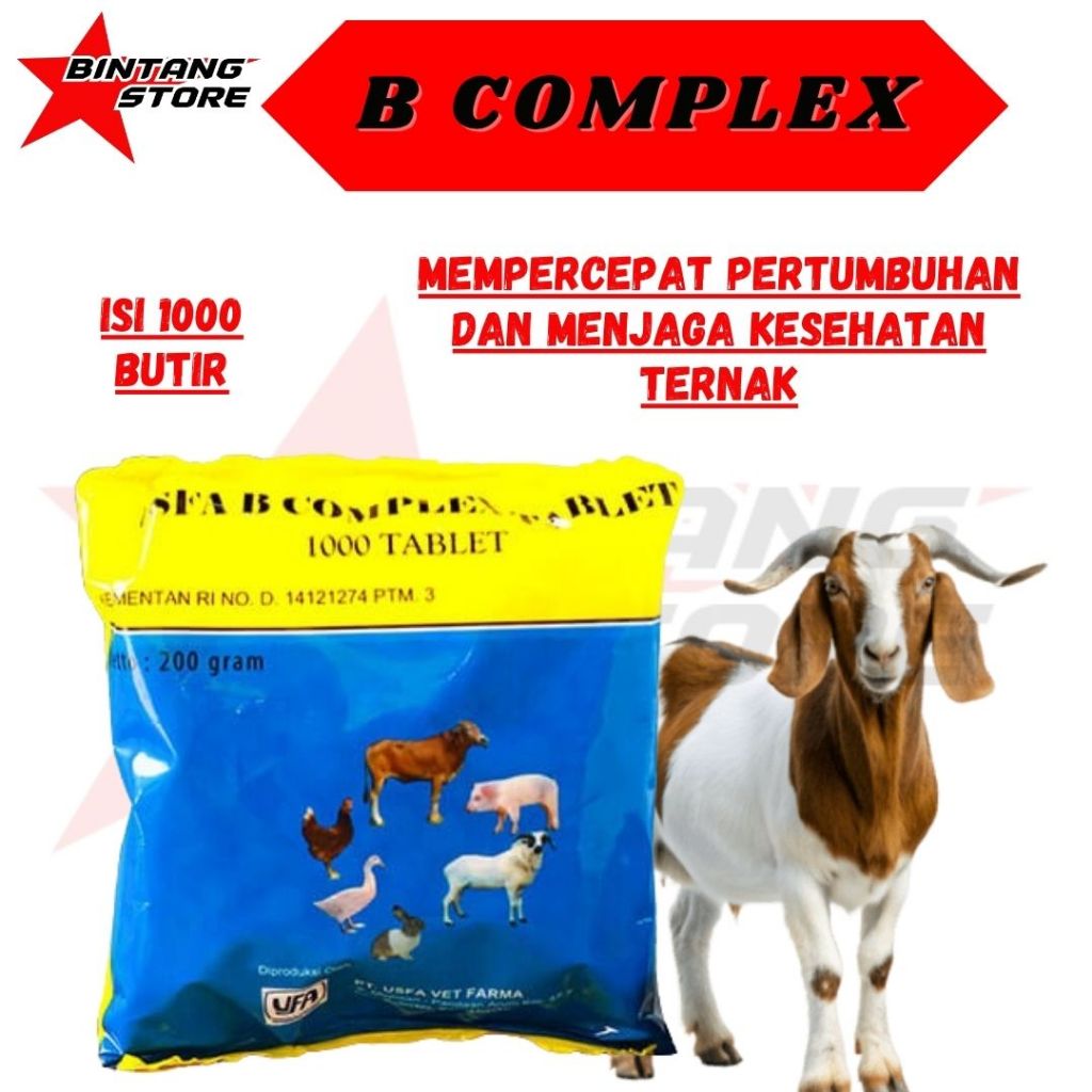 USFA B COMPLEX TABLET - Vitamin B Komplek Untuk Pertumbuhan & Nafsu Makan Sapi Kambing Ayam Babi