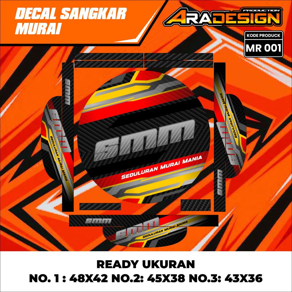 Stiker Sangkar Murai Decal Sangkar Burung Murai Model Terbaru Motif SMM