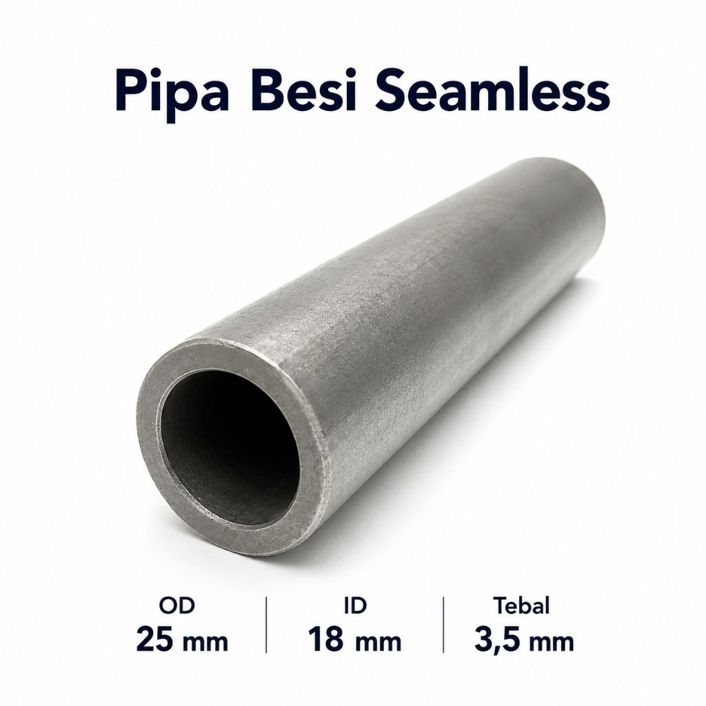 Pipa Seamless Od: 25 Id: 18 | Tebal 3,5 mm