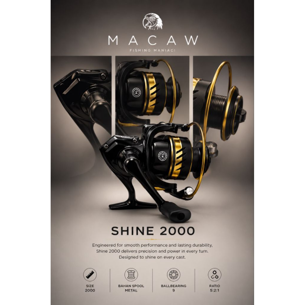 ( BONUS JORAN MACAW GOLDEN) REEL MACAW SHINE 2000