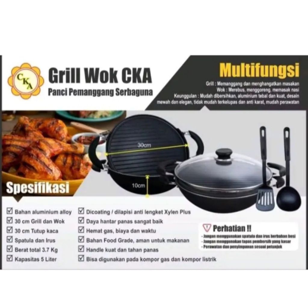 (SECOND) CKA GRILL WOK PANCI DAN PEMANGGANG SERBAGUNA ORIGINAL