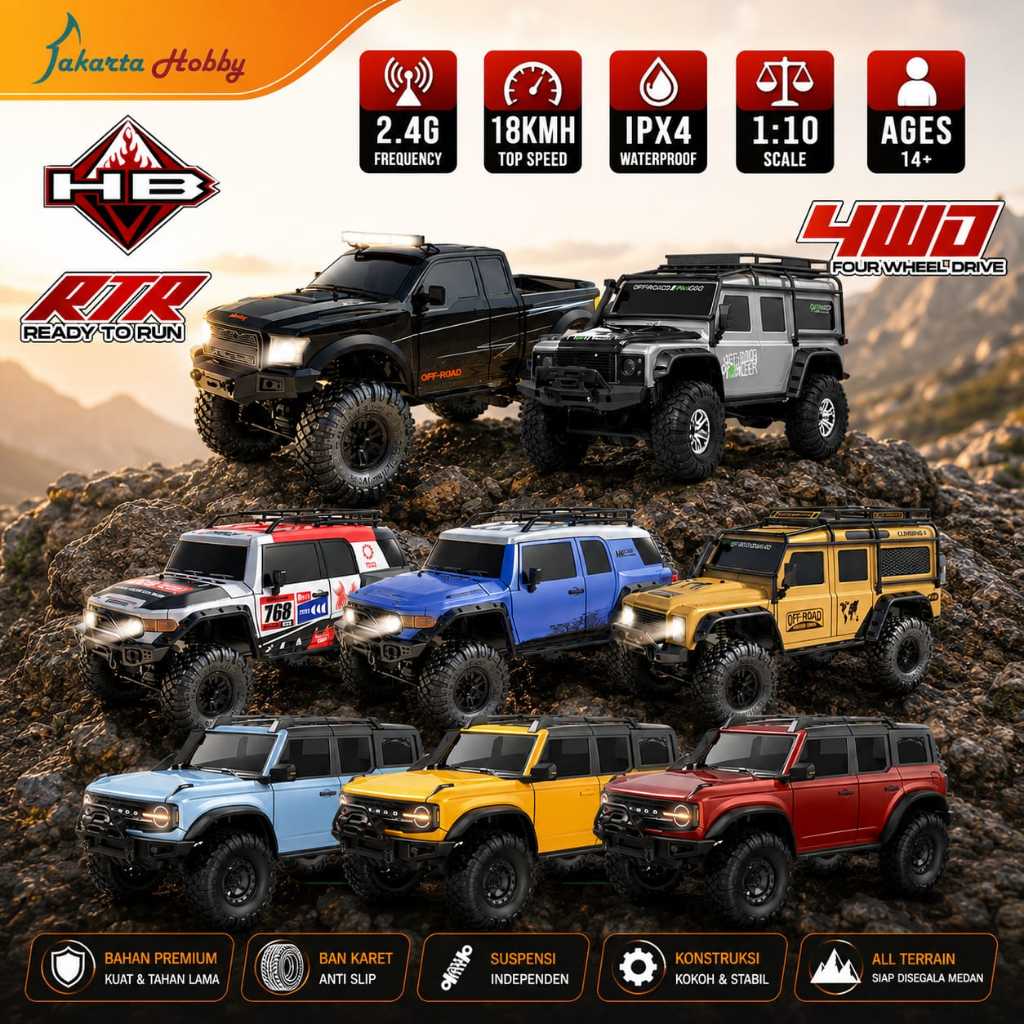 RC Car Mobil HB ZP1002 ZP1005 ZP1007 ZP1008 ZP1009 R1001 R1002 R1003 New Adventure Offroad 1/10 Brus